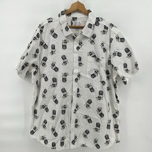 Hurley Shirt Mens 2XL Pineapple Skull Graphic Stretch Tropical Psychedelic